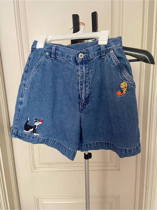 Warner Bros. Pants - Vintage Embroidered Denim Blue Jean Shorts, collectible